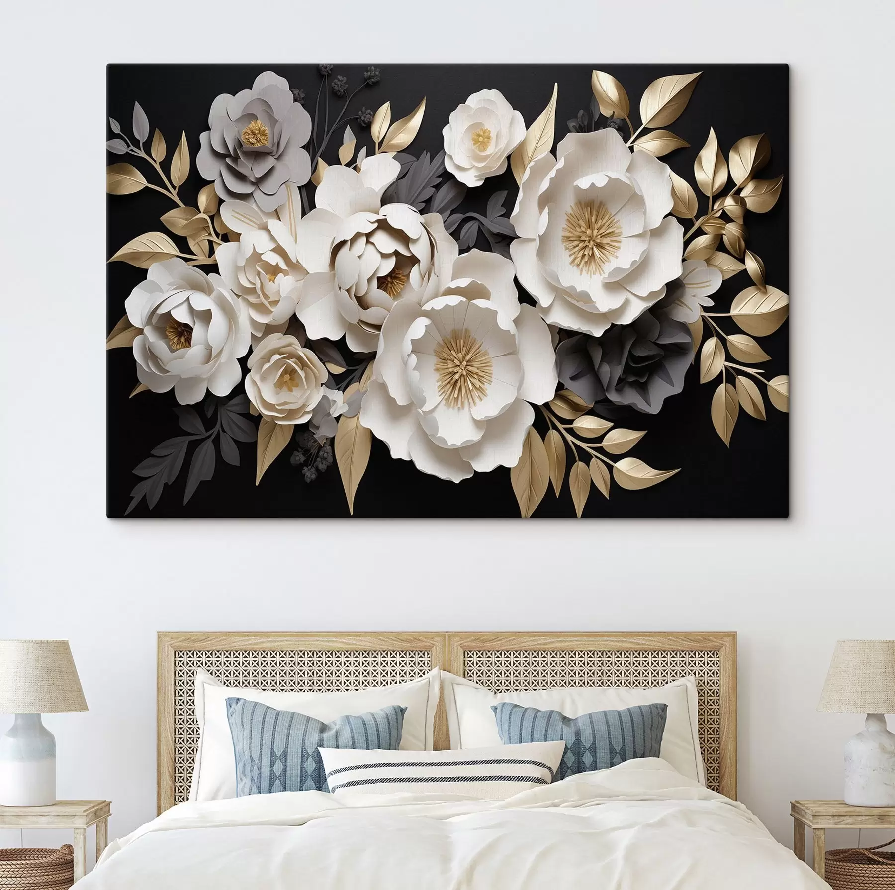 murales de pared Preciosas flores sobre fondo oscuro s42969