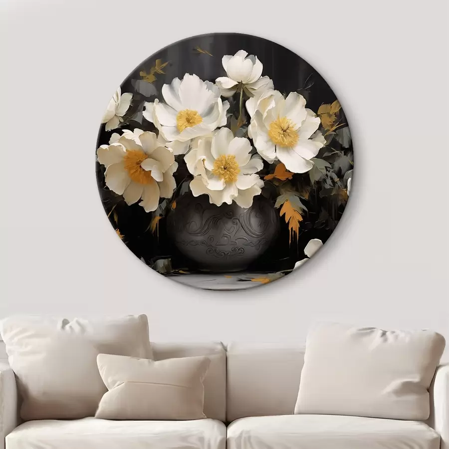 murales de pared Peonías blancas en un jarrón r42884