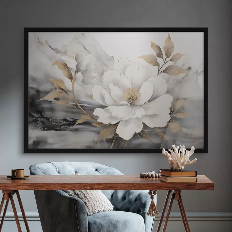 murales de pared Gran flor abstracta sobre fondo de acuarela f42966