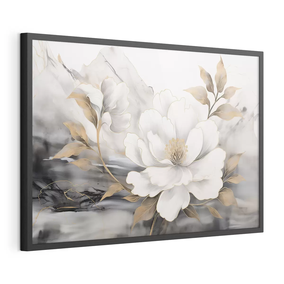 Poster Gran flor abstracta sobre fondo de acuarela f42966