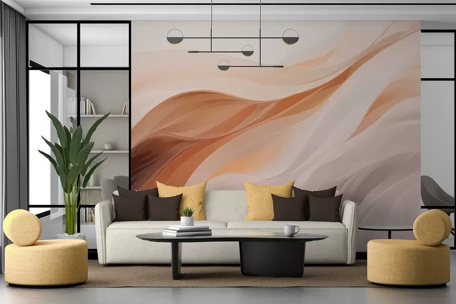 murales de pared Ilustración abstracta de formas onduladas w03141
