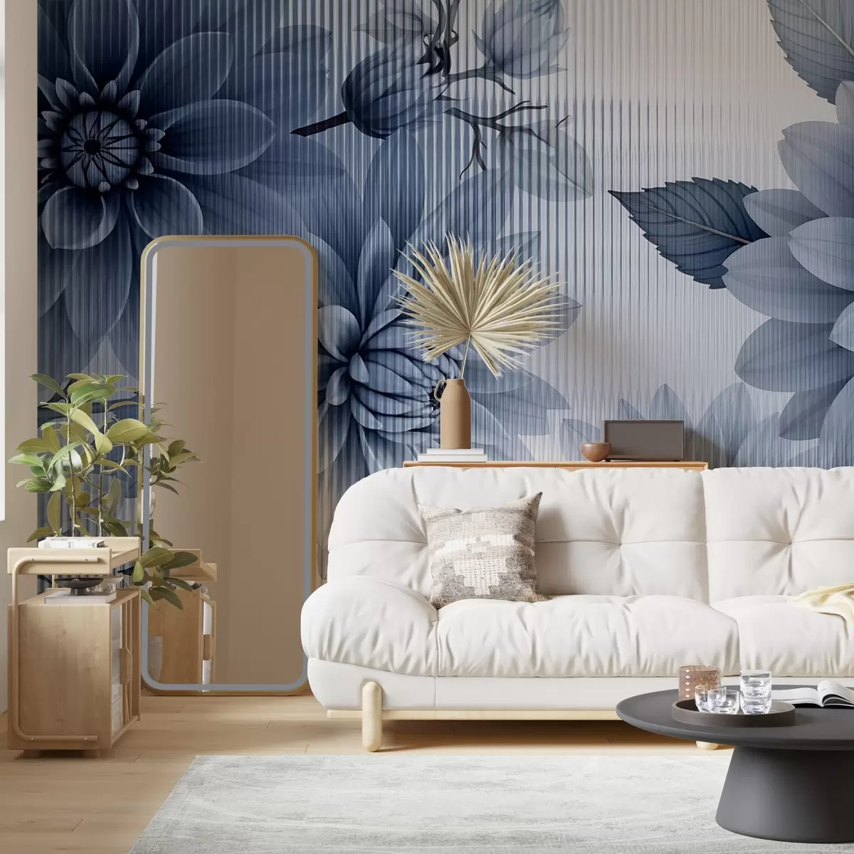 murales de pared Flores grandes detrás de un cristal w03197