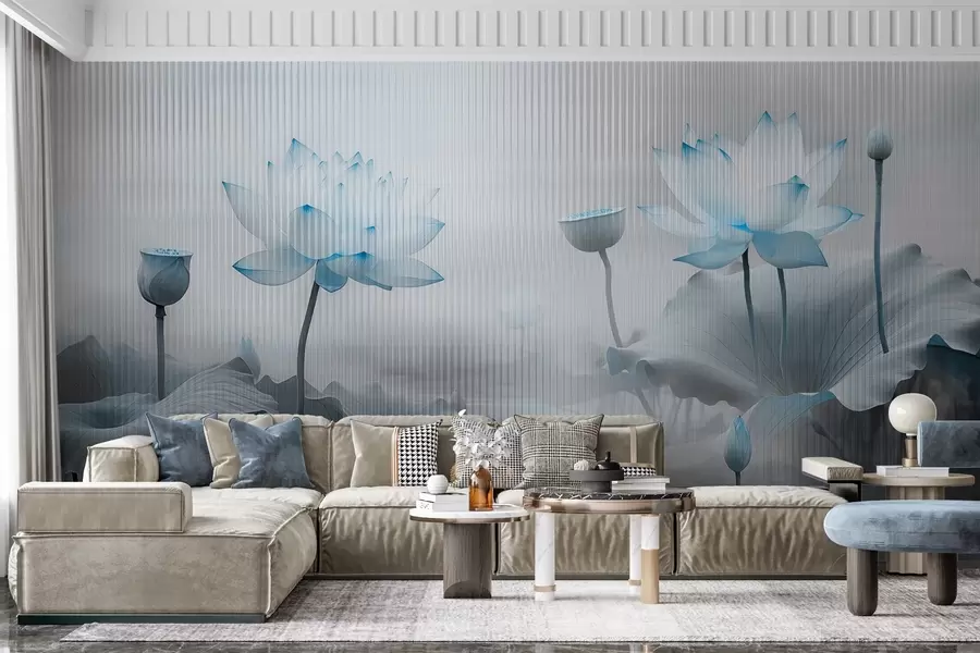 murales de pared Vista de lotos detrás de un cristal w03200v1