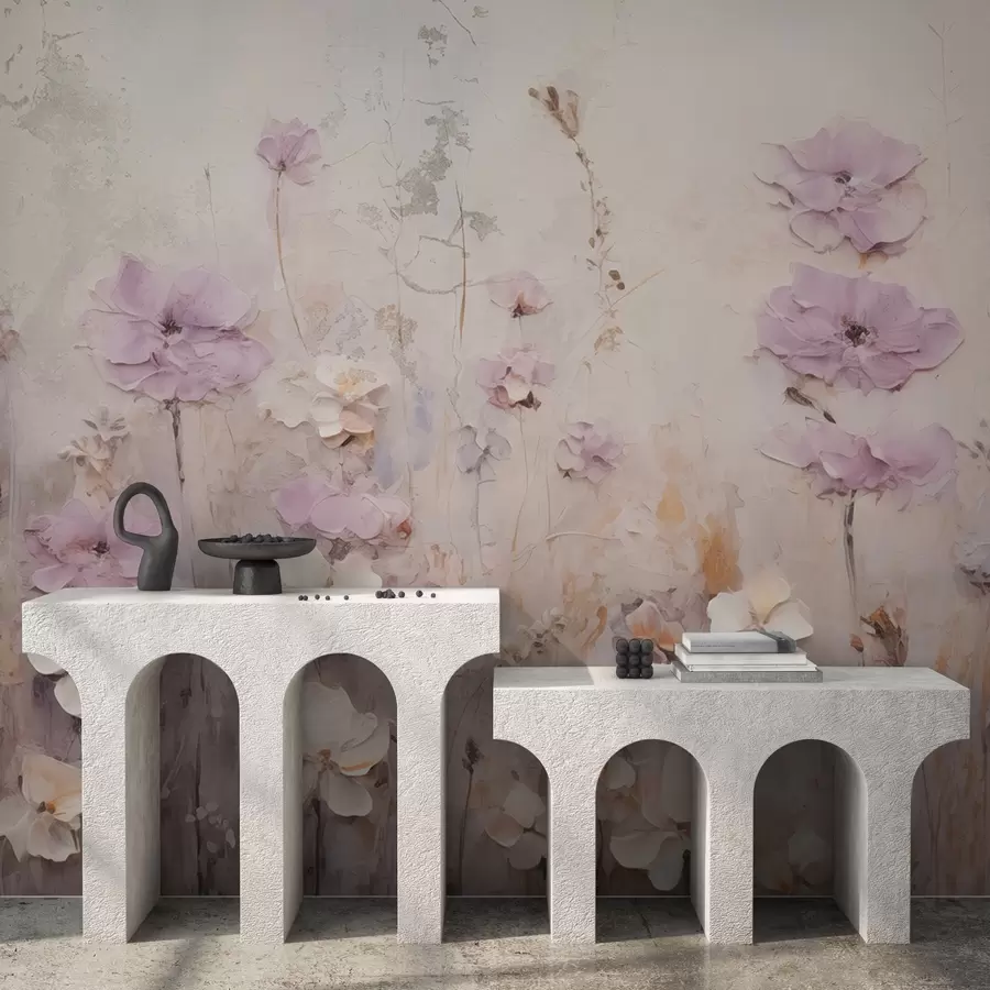 murales de pared Reflejo abstracto de flores w03205