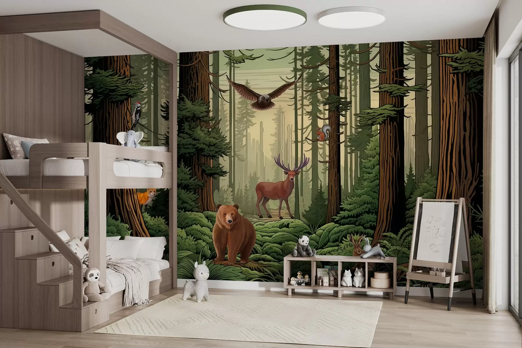 murales de pared Animales en el bosque w03208