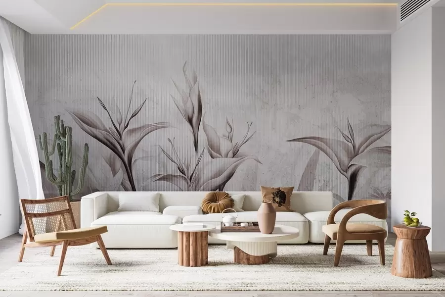 murales de pared Hojas de estilo art nouveau w03212v1