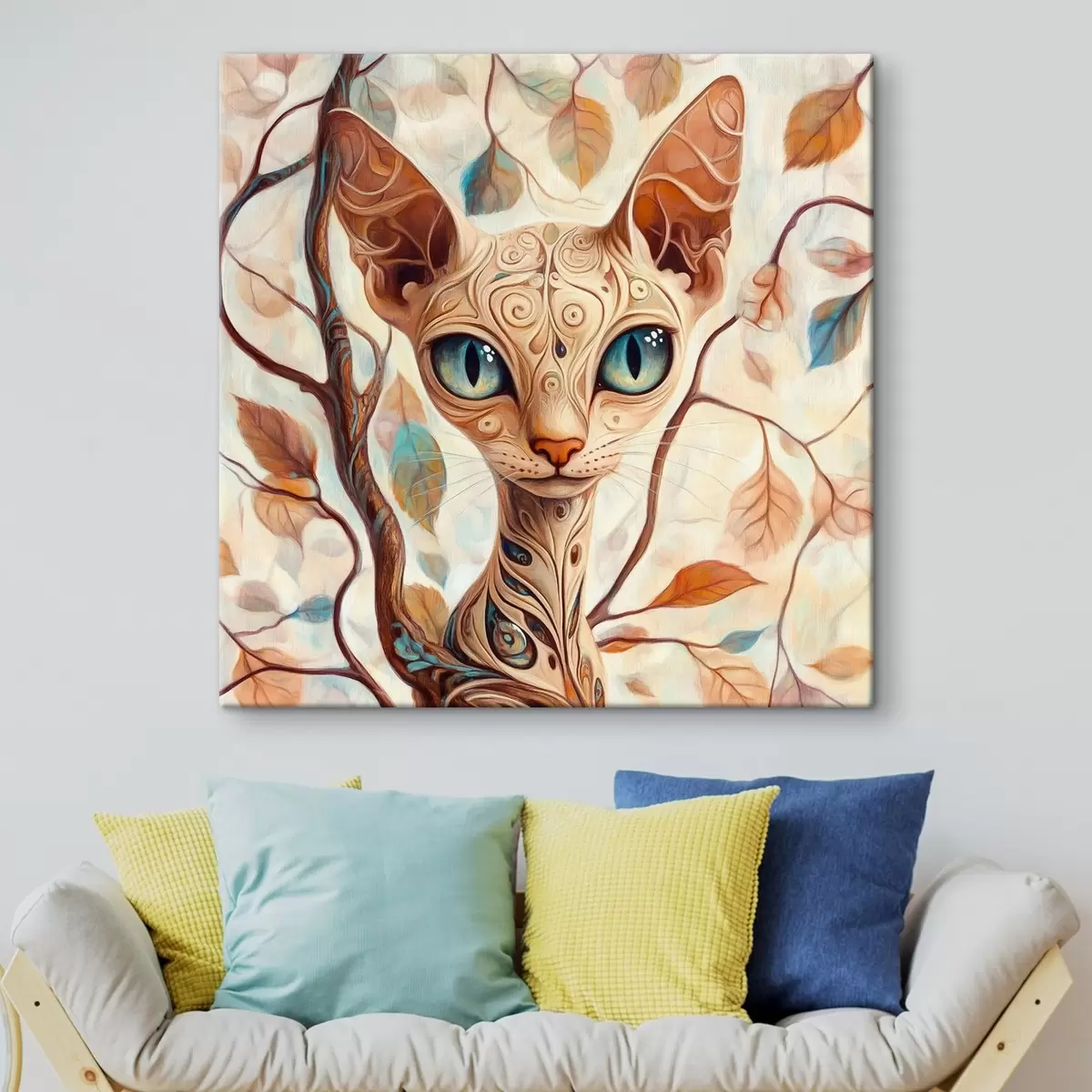 murales de pared Gatito y ramas de árbol s42988