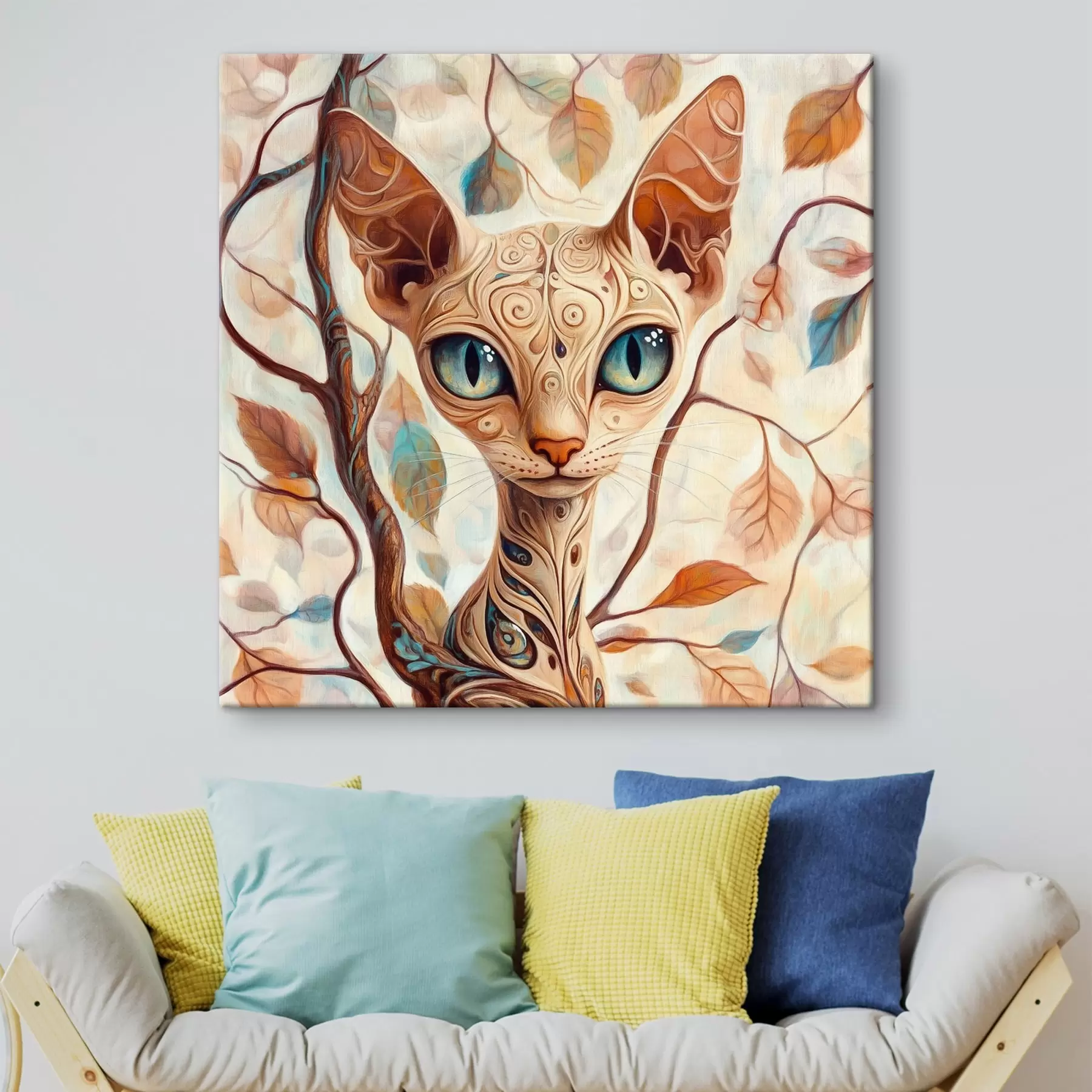 murales de pared Gatito y ramas de árbol s42988