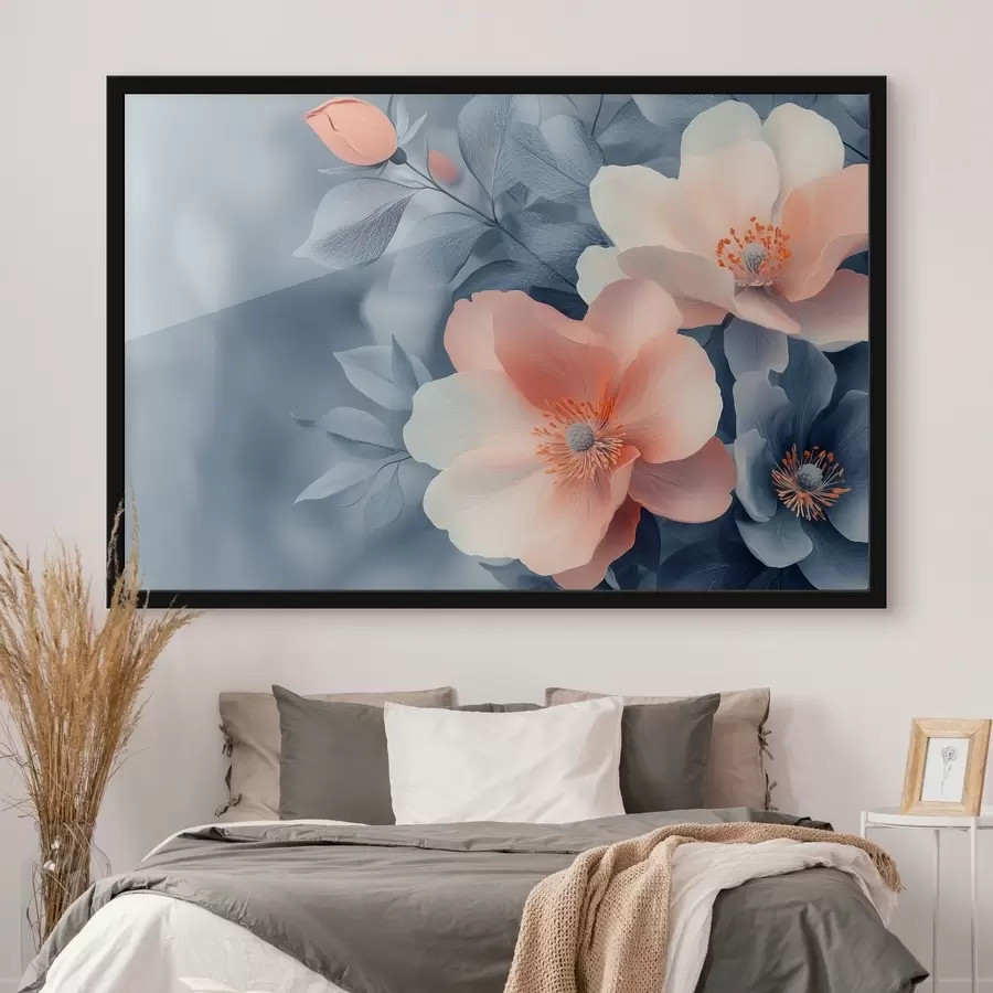 murales de pared Grandes flores anaranjadas f42972
