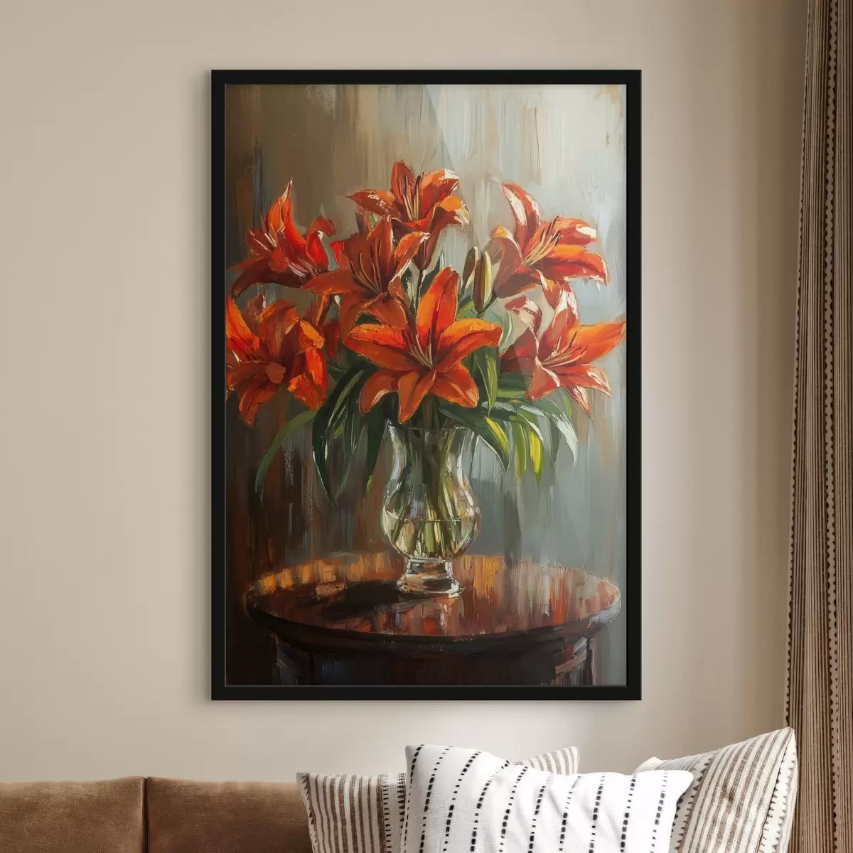 Poster Lirios rojos al óleo f42977