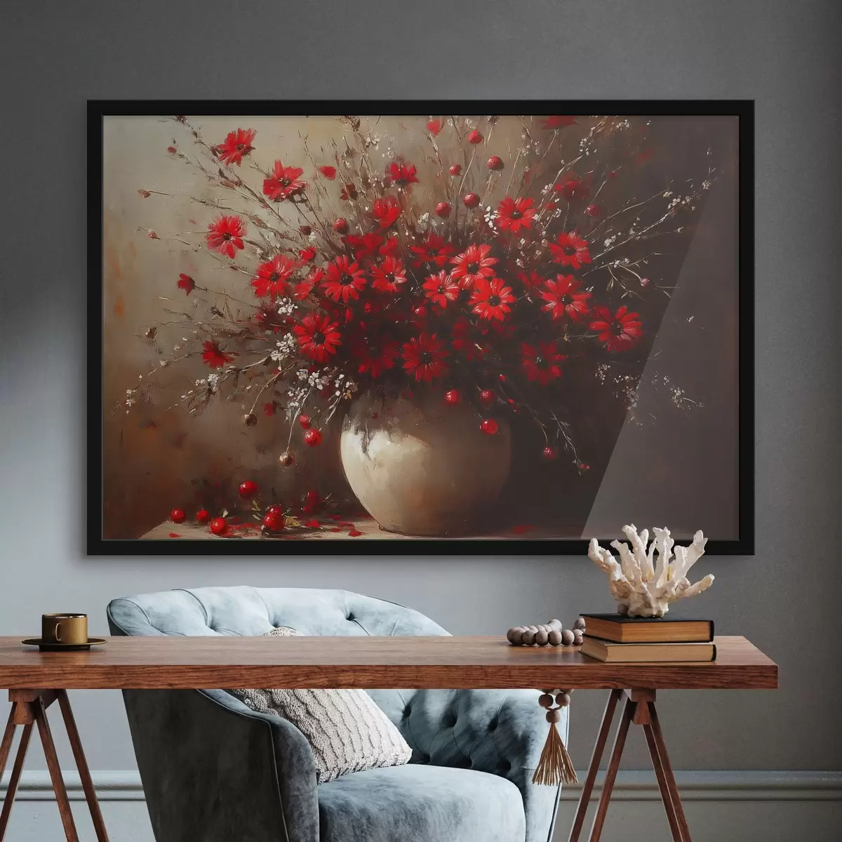 Poster Ramo rojo en jarrón f42983