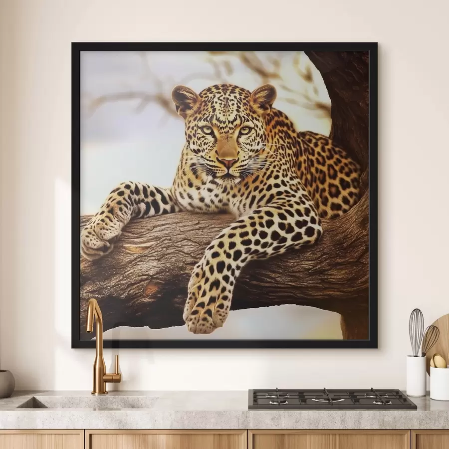 murales de pared Leopardo en un árbol f42984