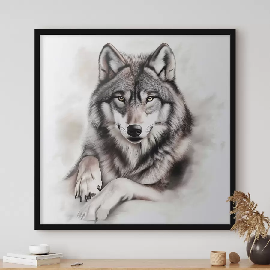 murales de pared Un hermoso lobo f42985