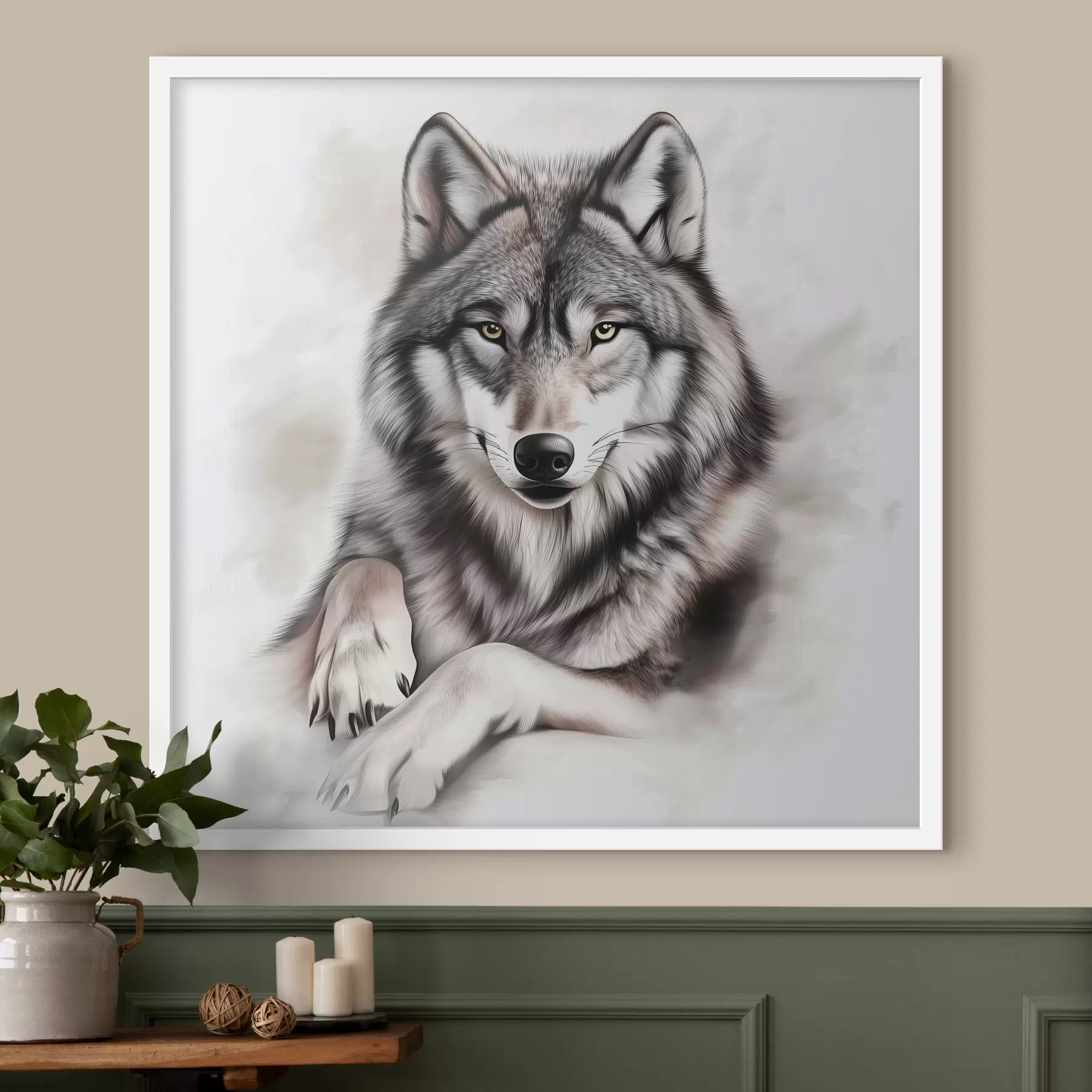 murales de pared Un hermoso lobo f42985