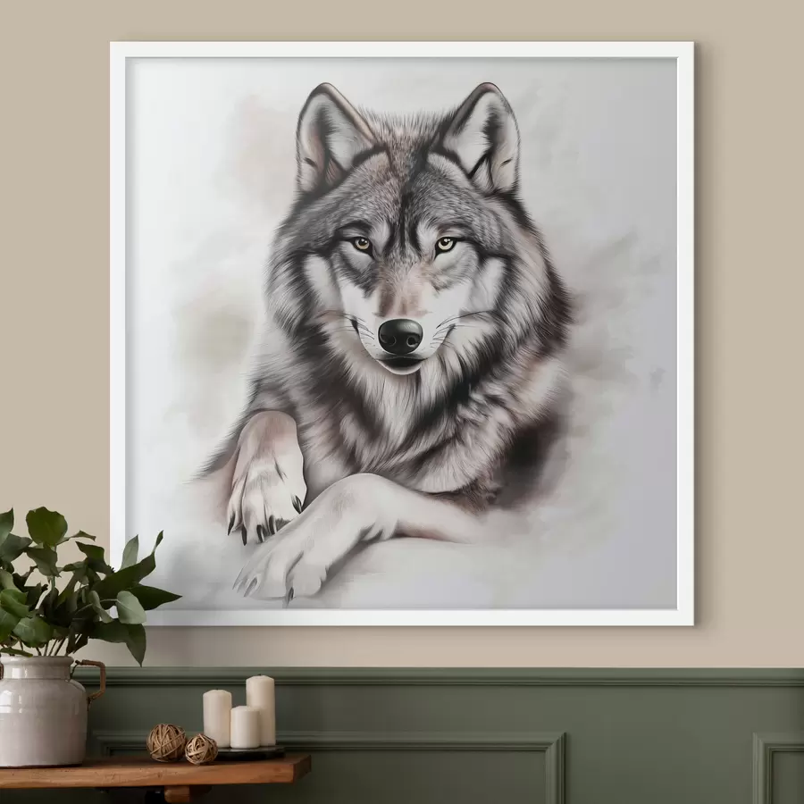 murales de pared Un hermoso lobo f42985