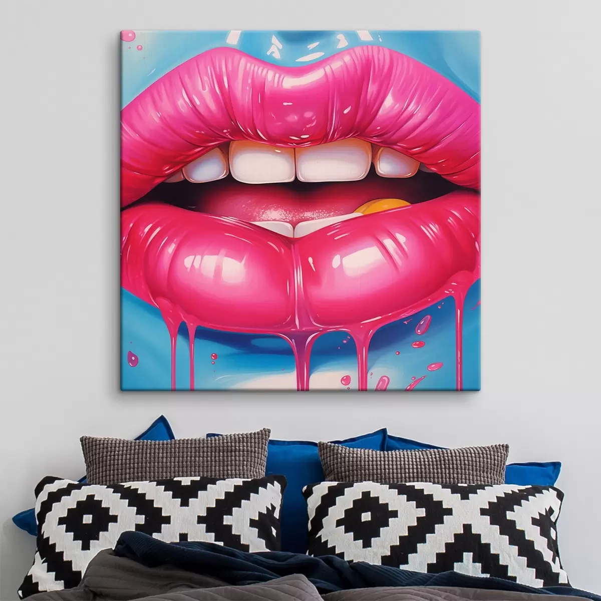 murales de pared Labios rosas exuberantes s43035