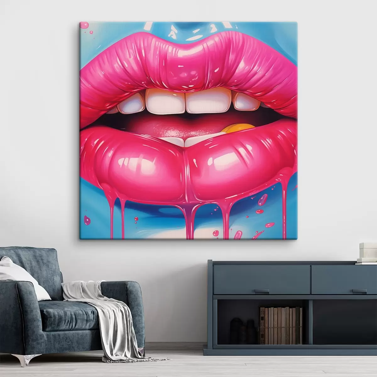 murales de pared Labios rosas exuberantes s43035