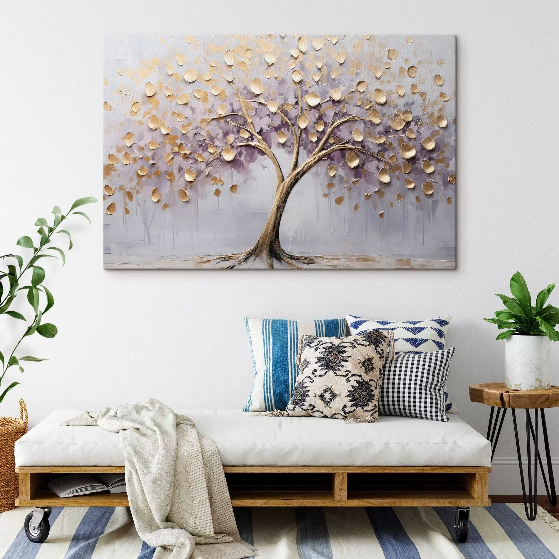 murales de pared Un árbol con hojas pequeñas. Imitación de pintura s43037