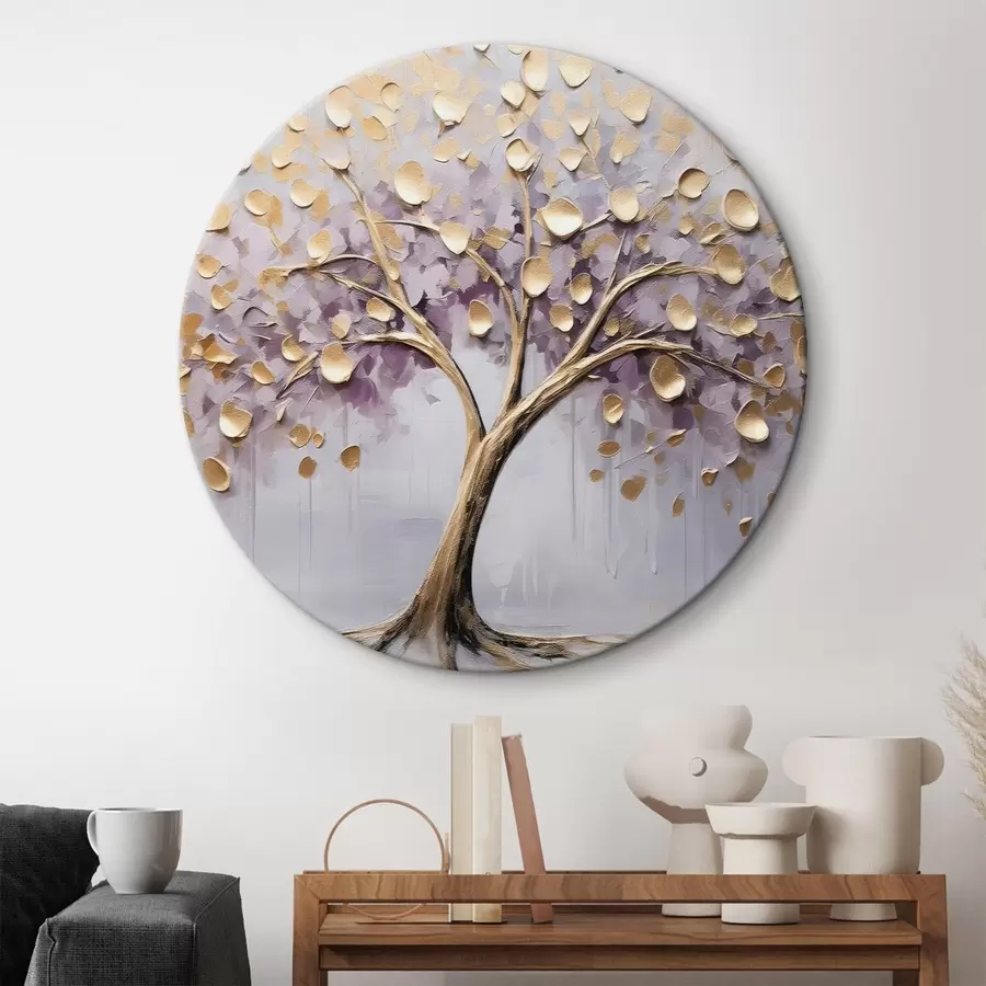 murales de pared Un árbol con hojas pequeñas. Imitación de pintura r43037