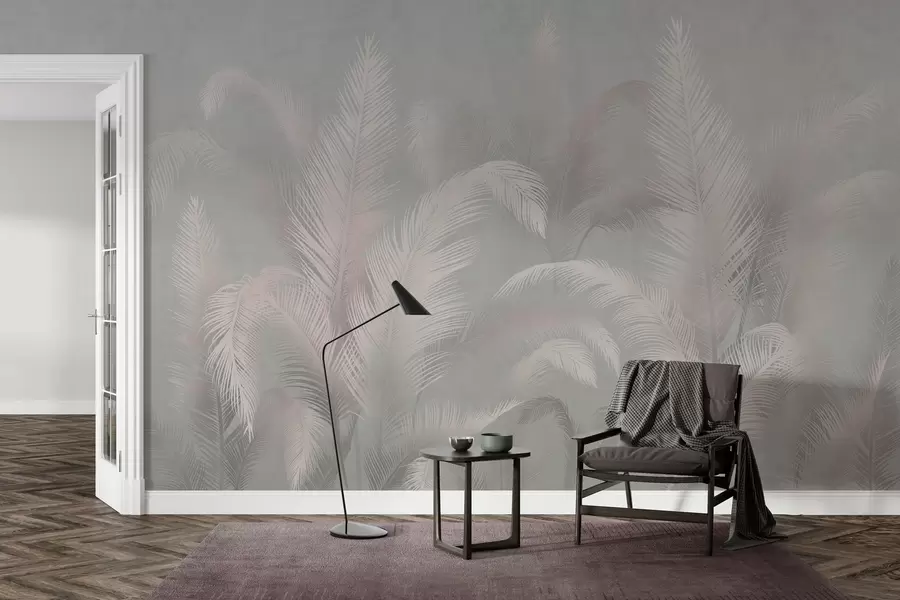 murales de pared Delicadas hojas de palmera tropical w03250