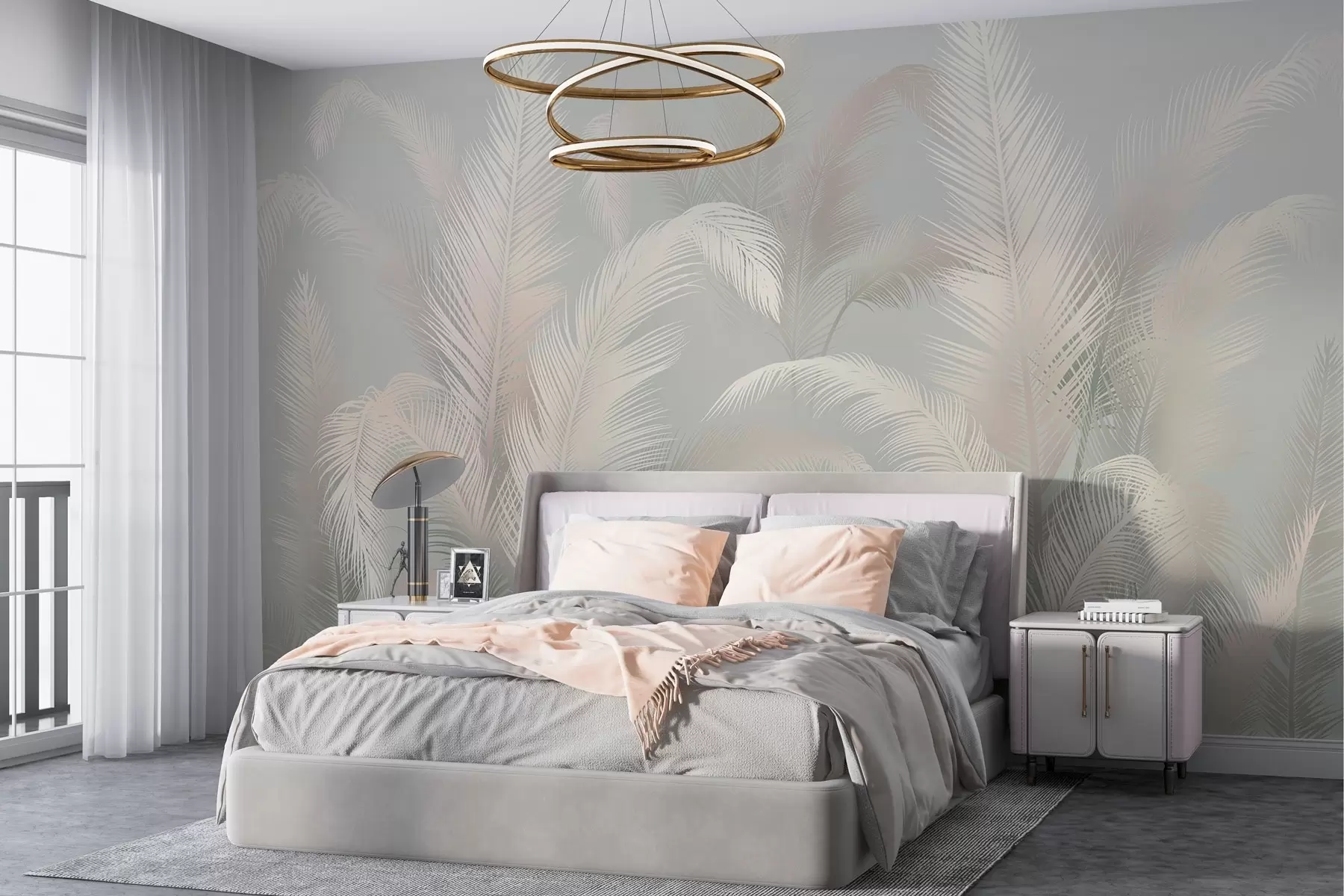 murales de pared Delicadas hojas de palmera tropical w03250v3