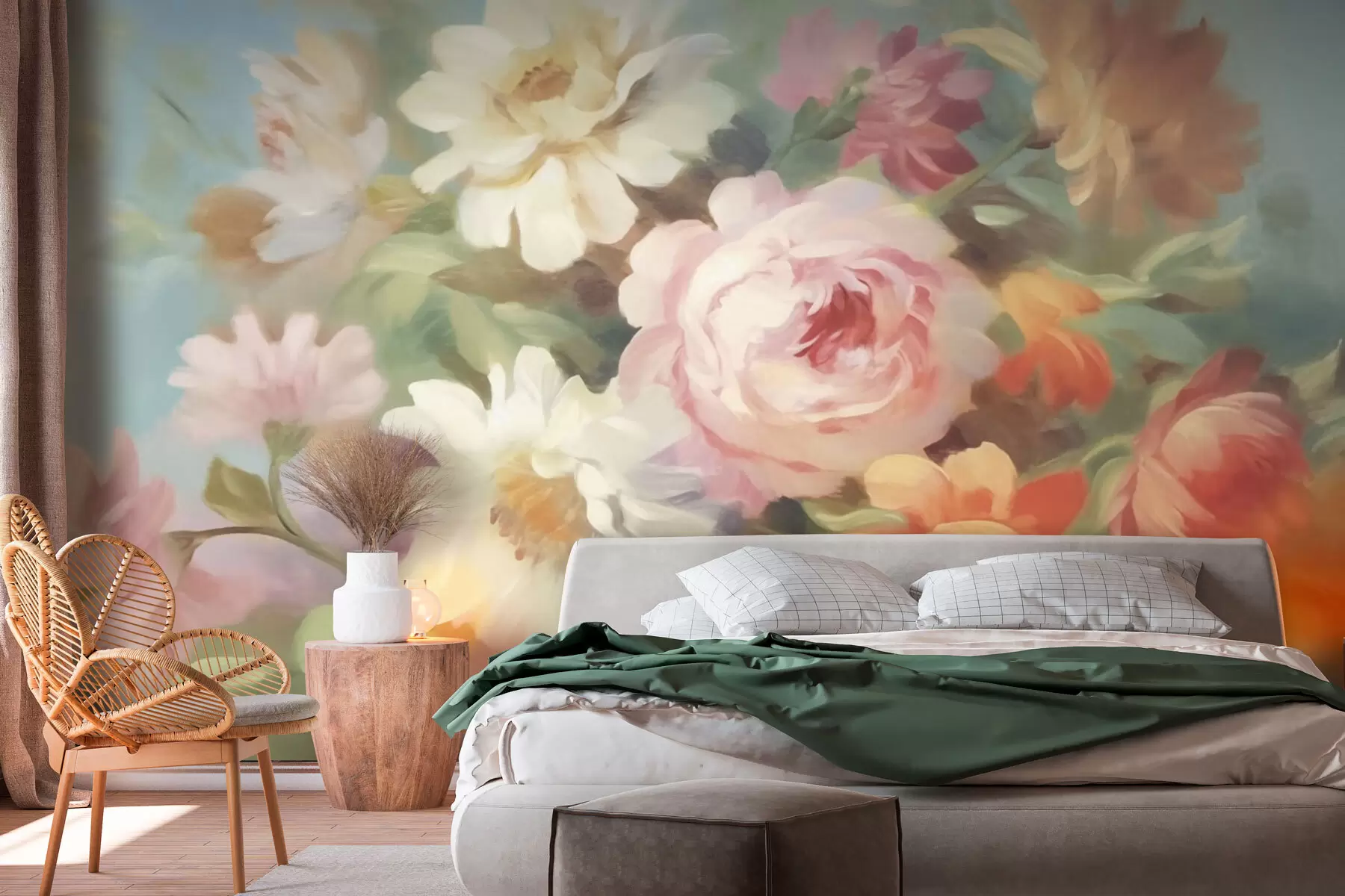 murales de pared Flores vintage de colores w03219