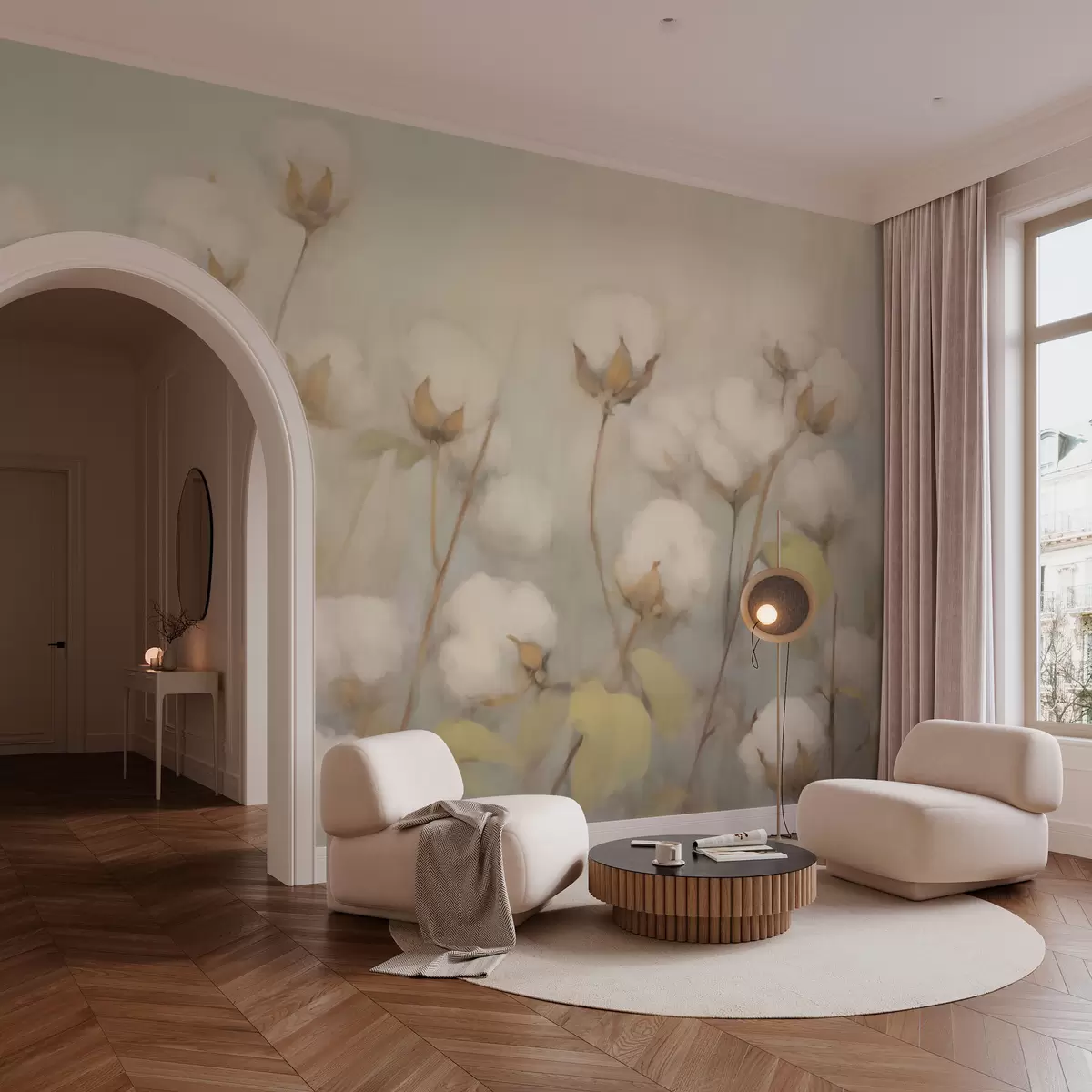 murales de pared Flores de algodón w03220