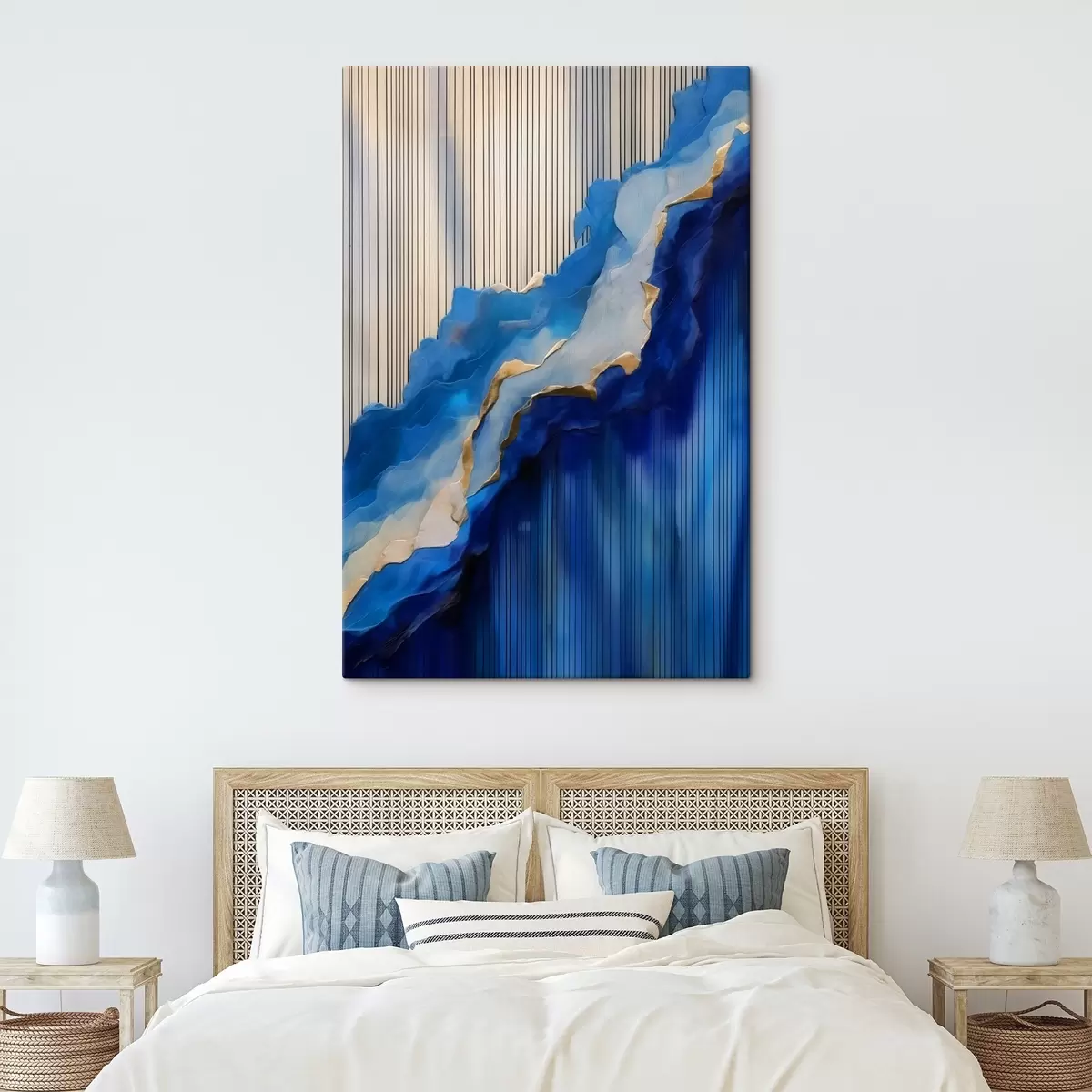 murales de pared Texturas abstractas azules con líneas de fondo s43002