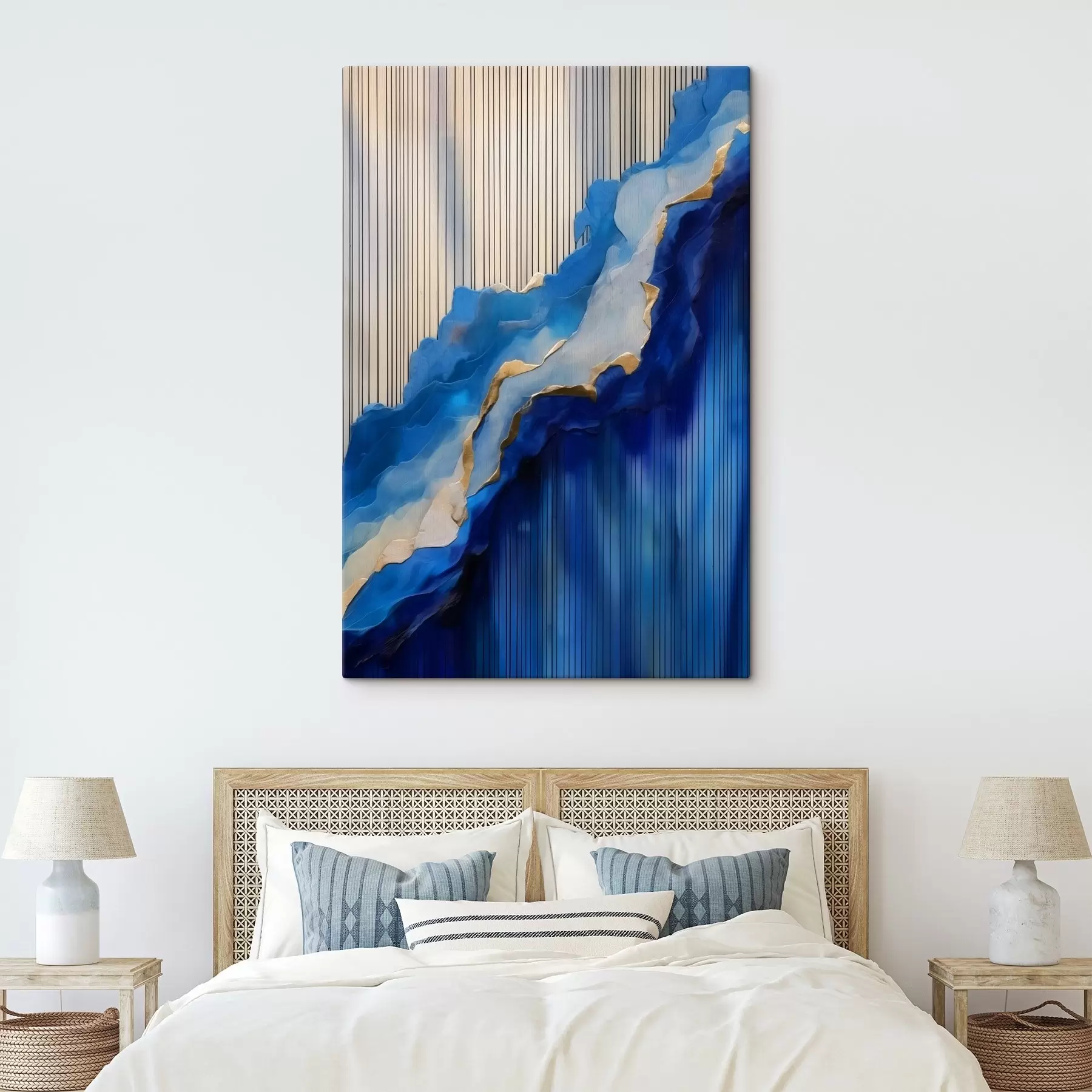 murales de pared Texturas abstractas azules con líneas de fondo s43002