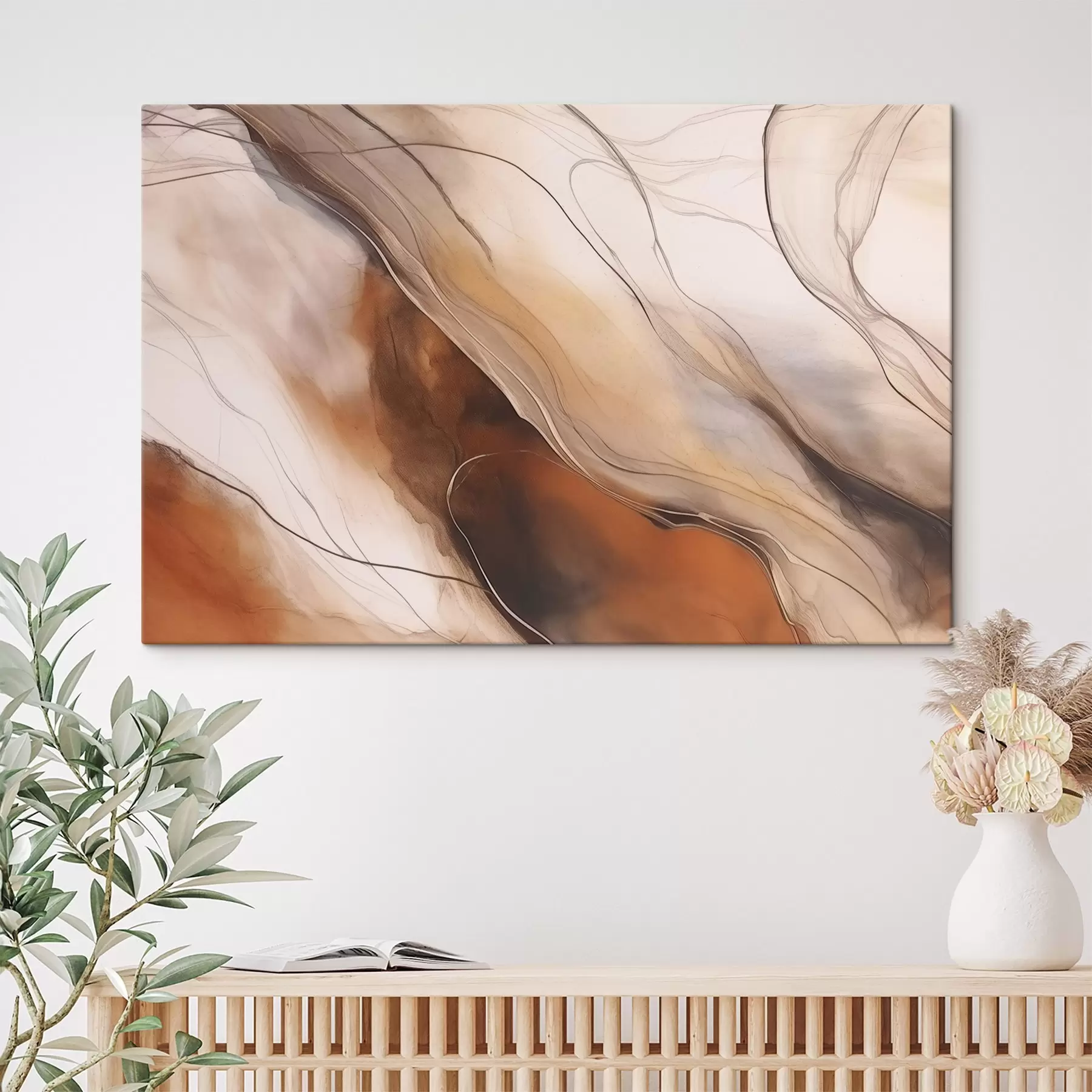 murales de pared Pintura abstracta en tonos cálidos s43017