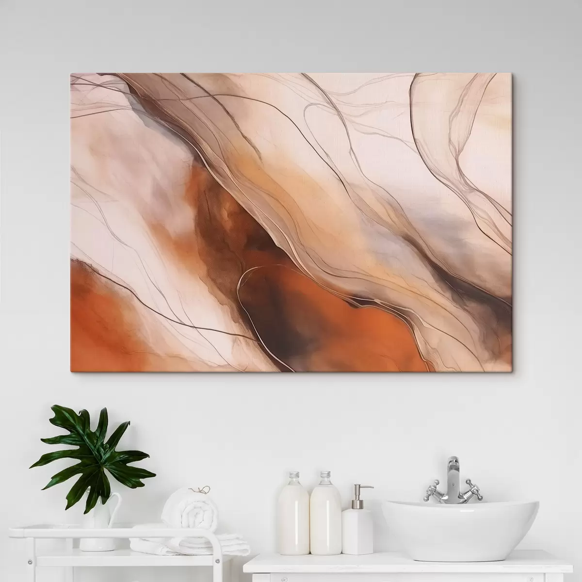 murales de pared Pintura abstracta en tonos cálidos s43017