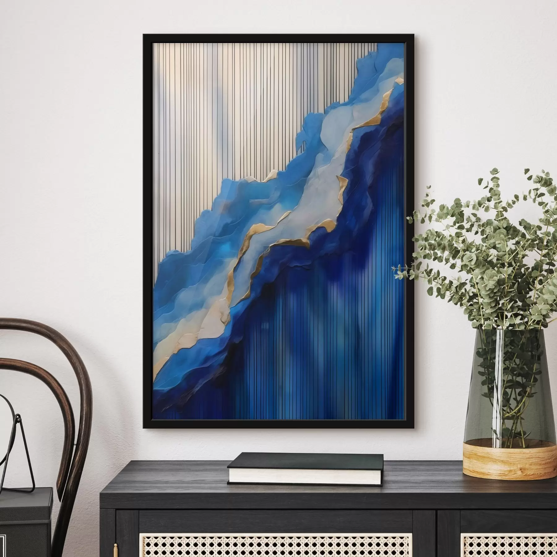 murales de pared Texturas abstractas azules con líneas de fondo f43002