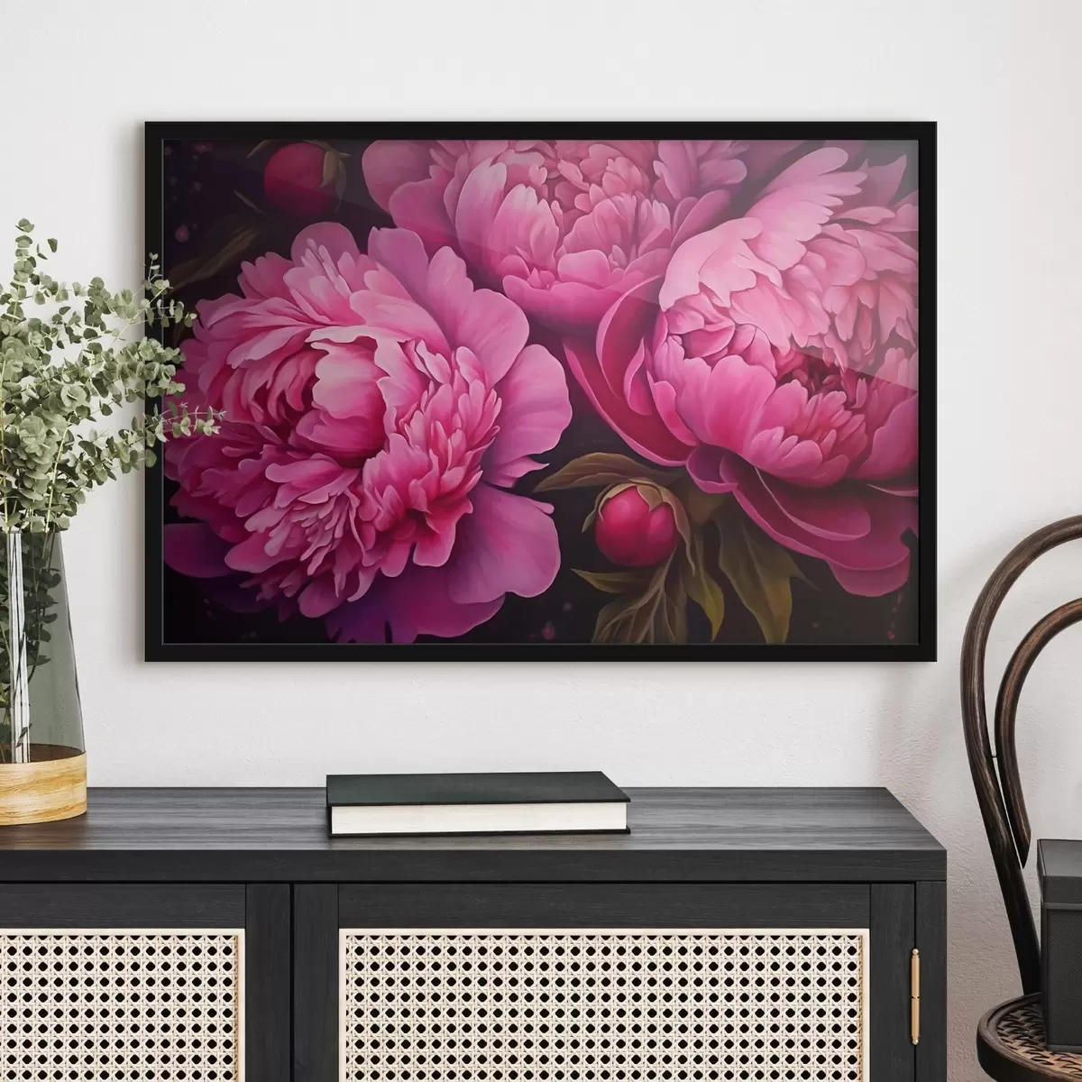 Poster Abstracción en tonos morados y amarillos f43004