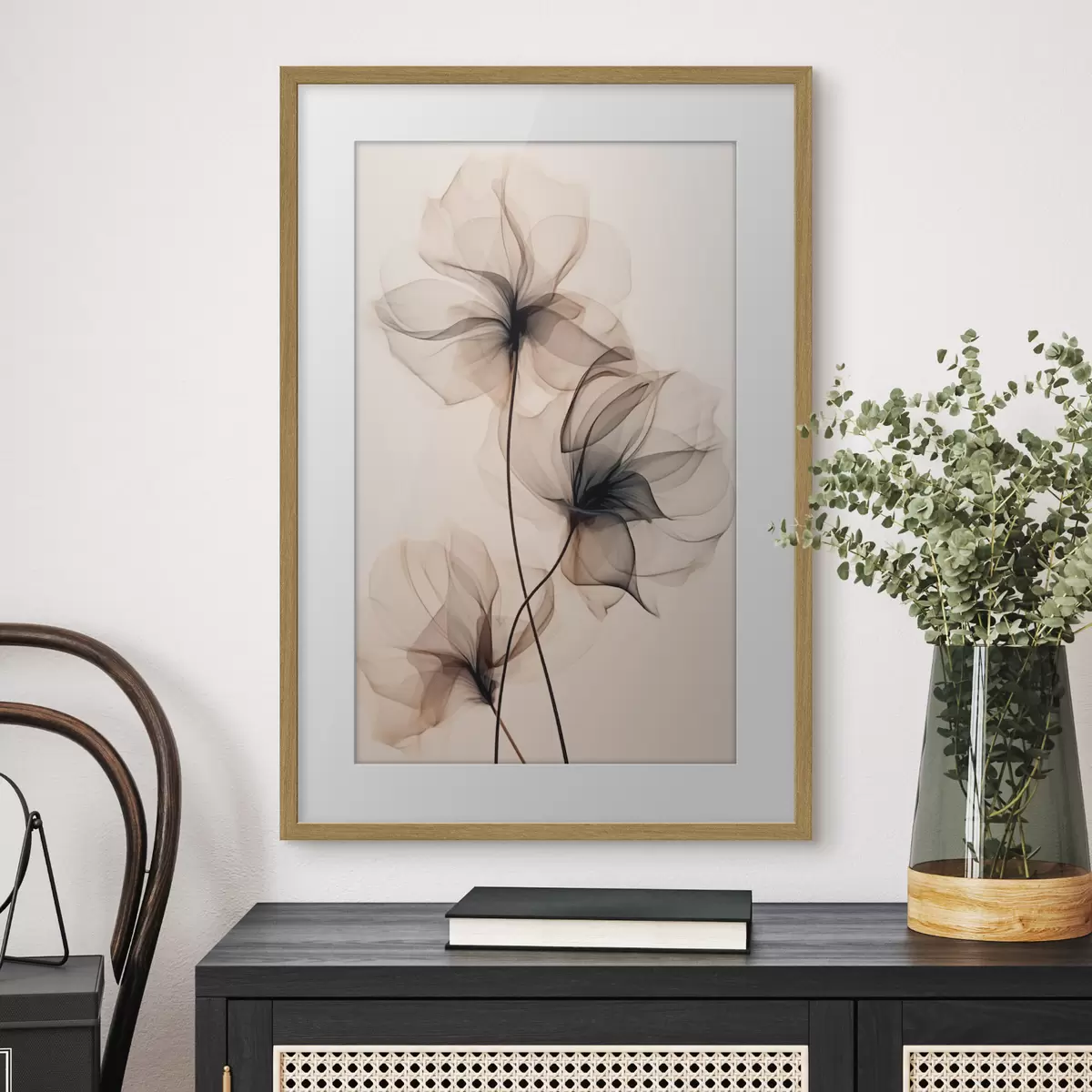 Poster Trío de flores transparentes f43015