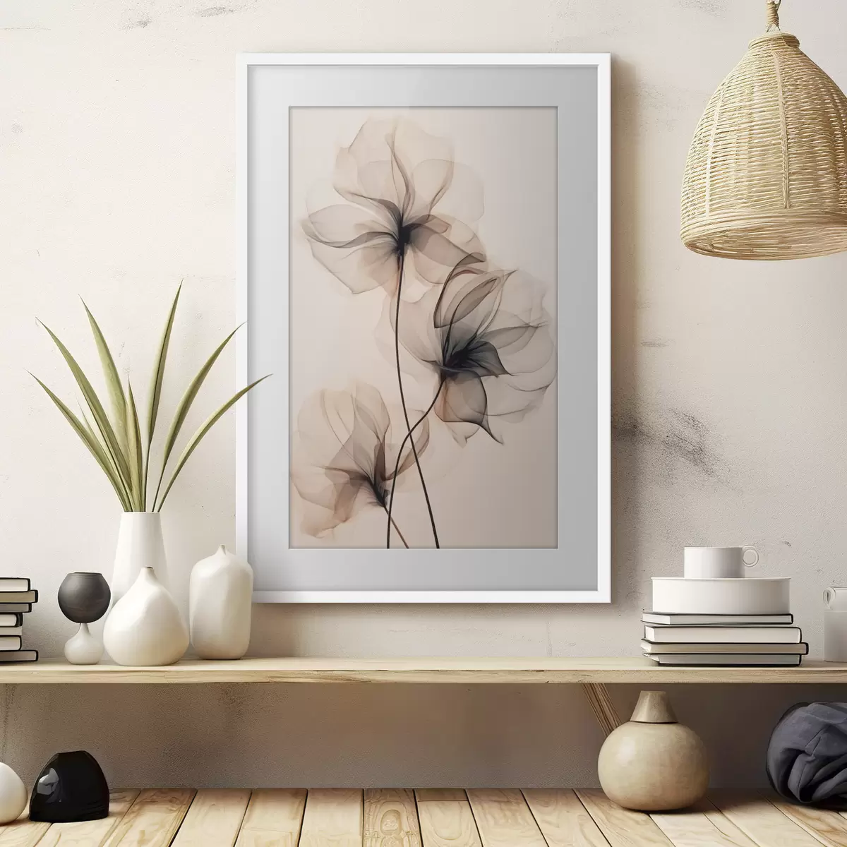 Poster Trío de flores transparentes f43015