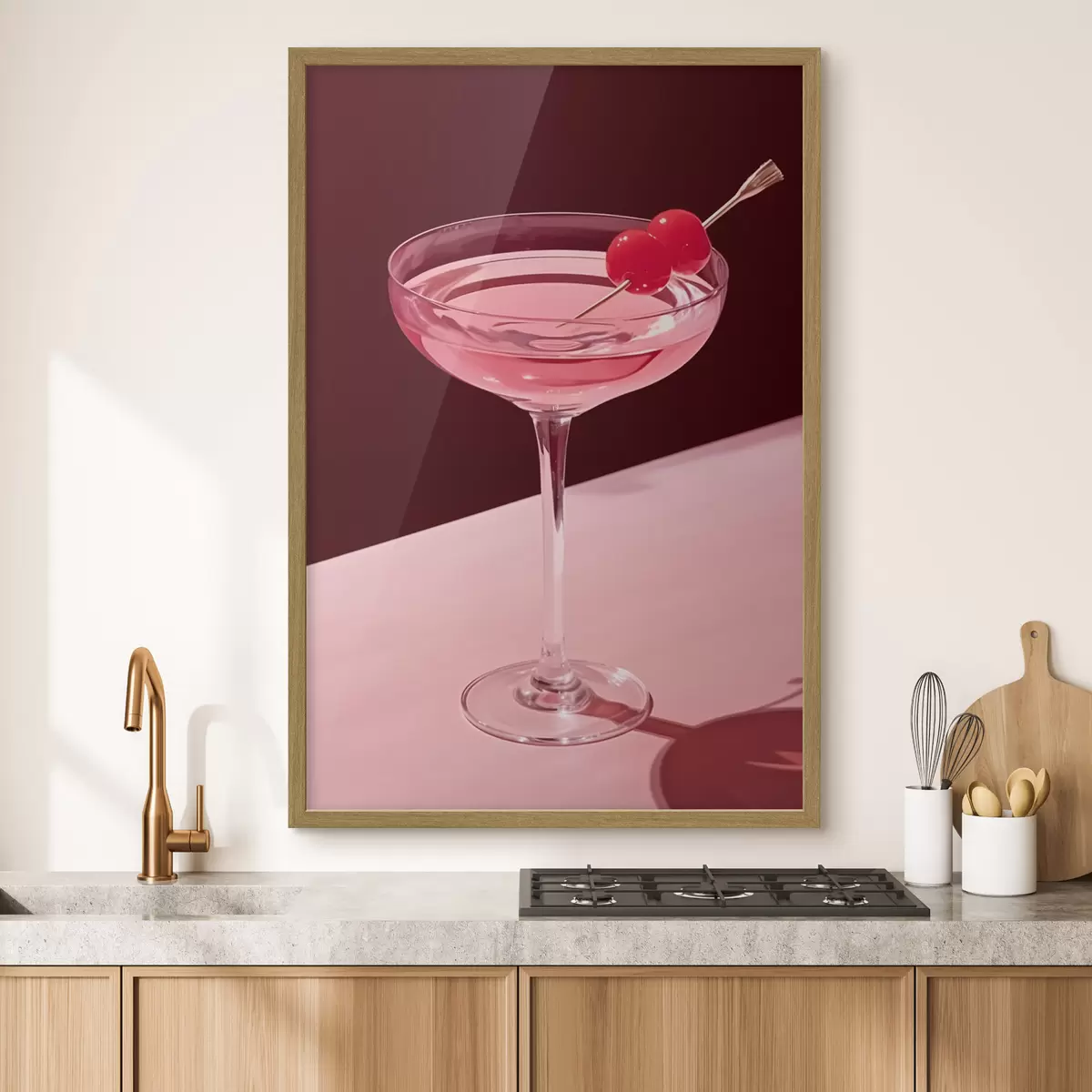 Poster Copa de cóctel con una cereza f43016