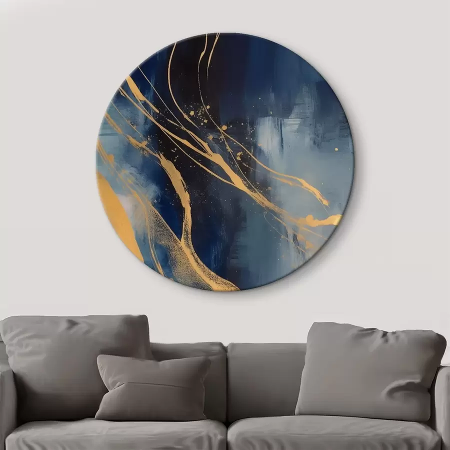 murales de pared Abstracción en tonos azules y amarillos r43014