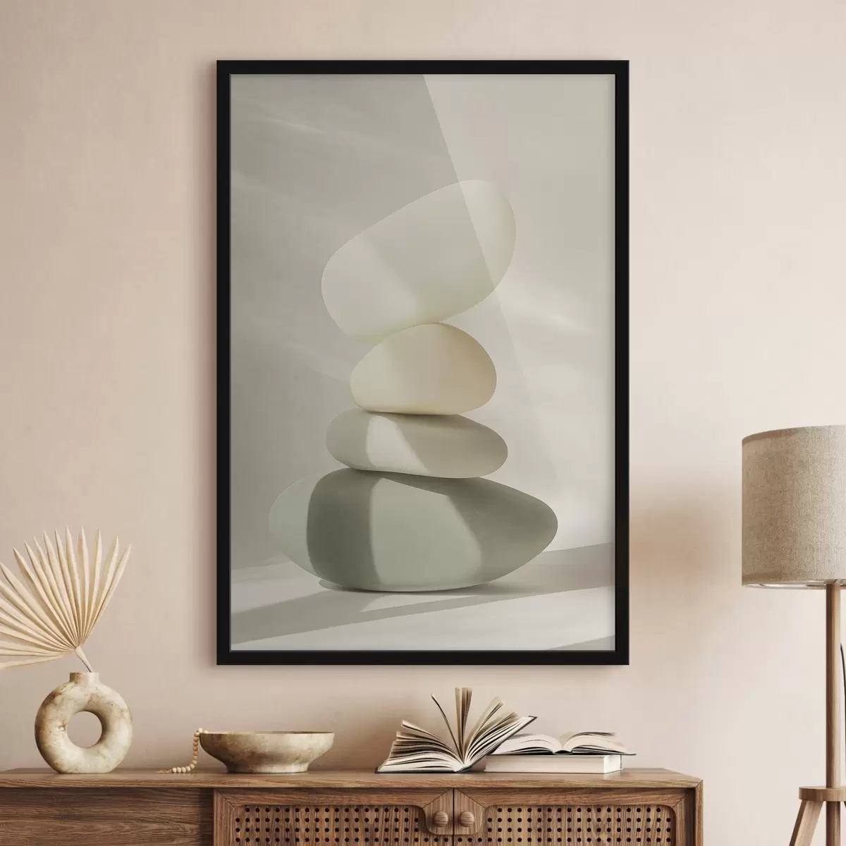 Poster Piedras realistas, colores pastel, iluminación natural f43049