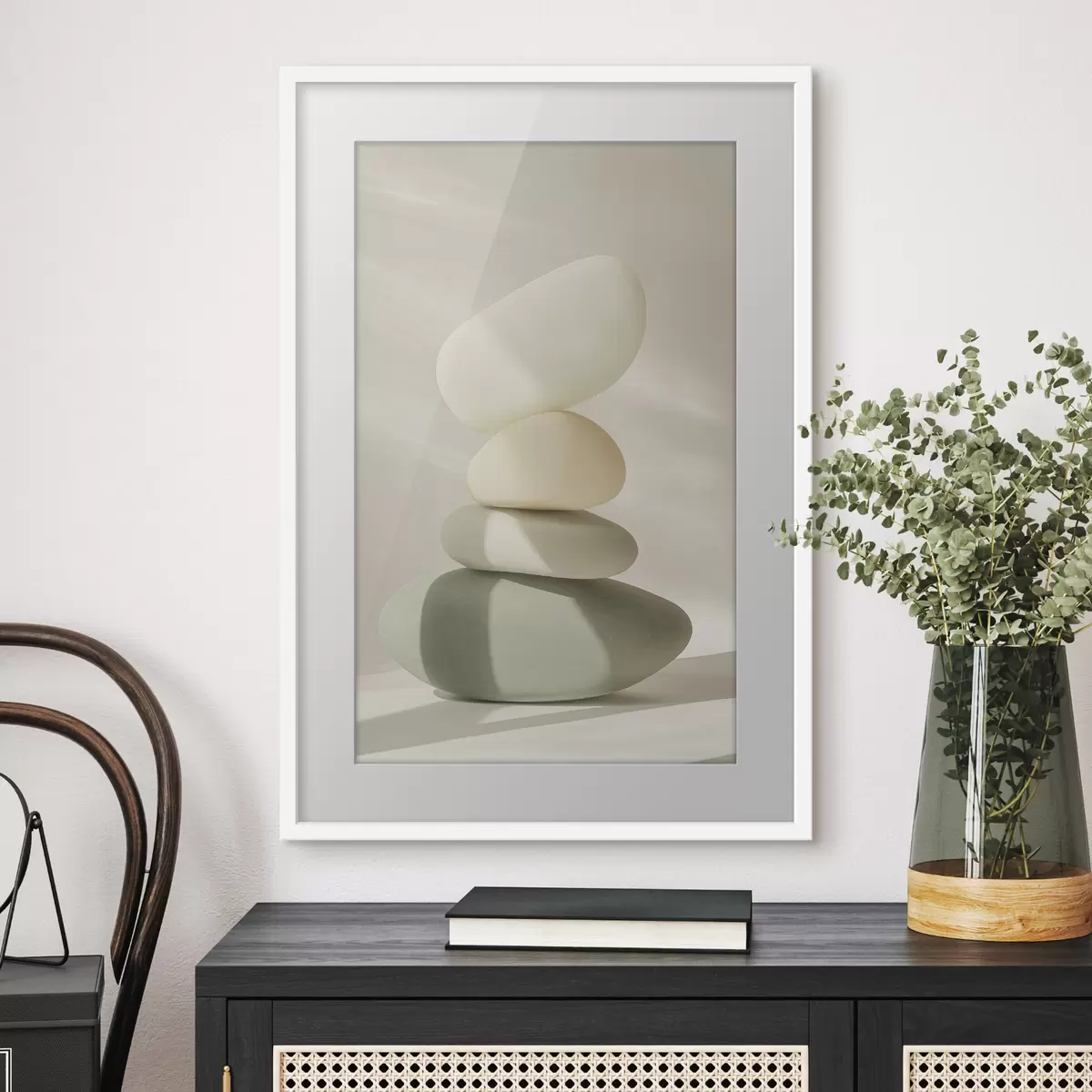 Poster Piedras realistas, colores pastel, iluminación natural f43049