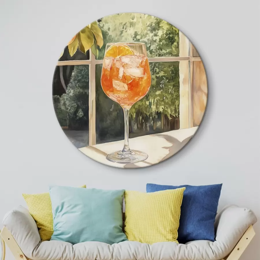 murales de pared Delicioso cóctel con naranjas, estilo rústico, acuarela, naturaleza r43060