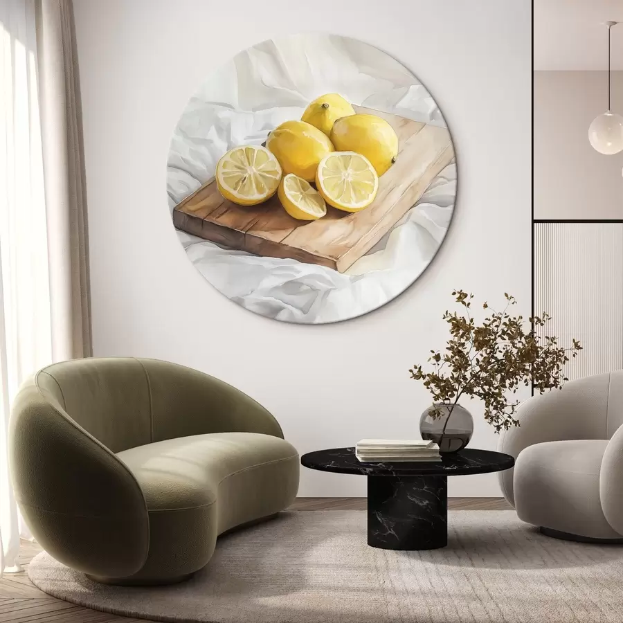 murales de pared Estética limones en la tabla de madera, decoración del hogar, iluminación natural r43062