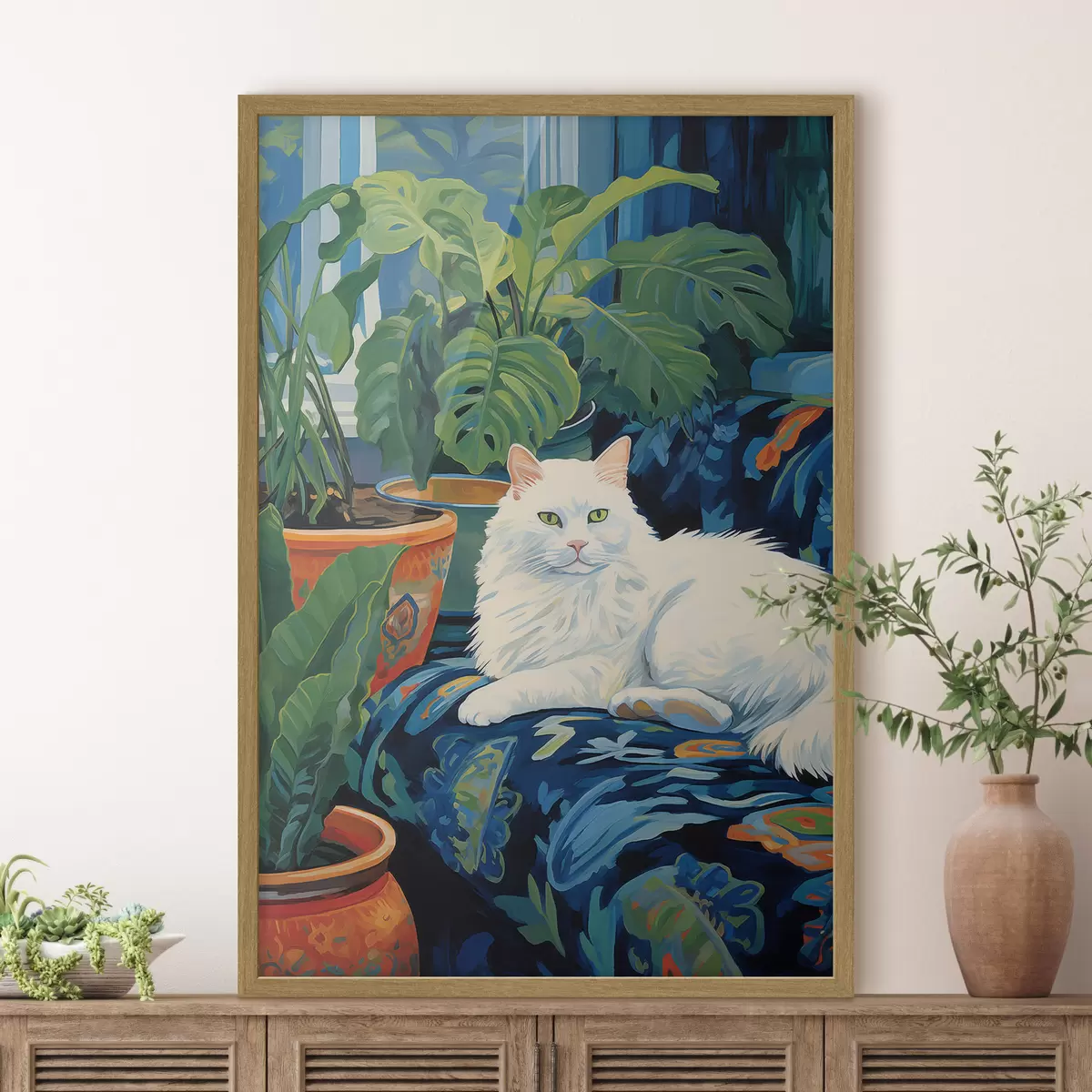 Poster Gato en el reino verde f43131