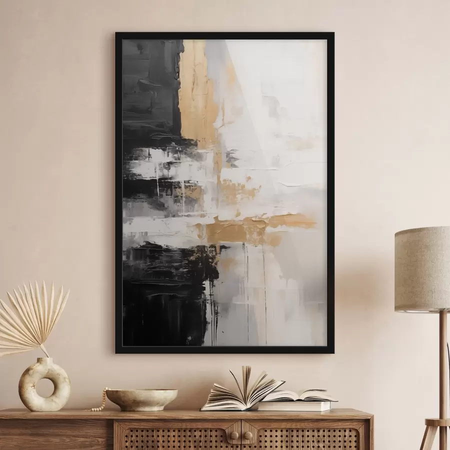 murales de pared Composición abstracta en blanco y negro f43138