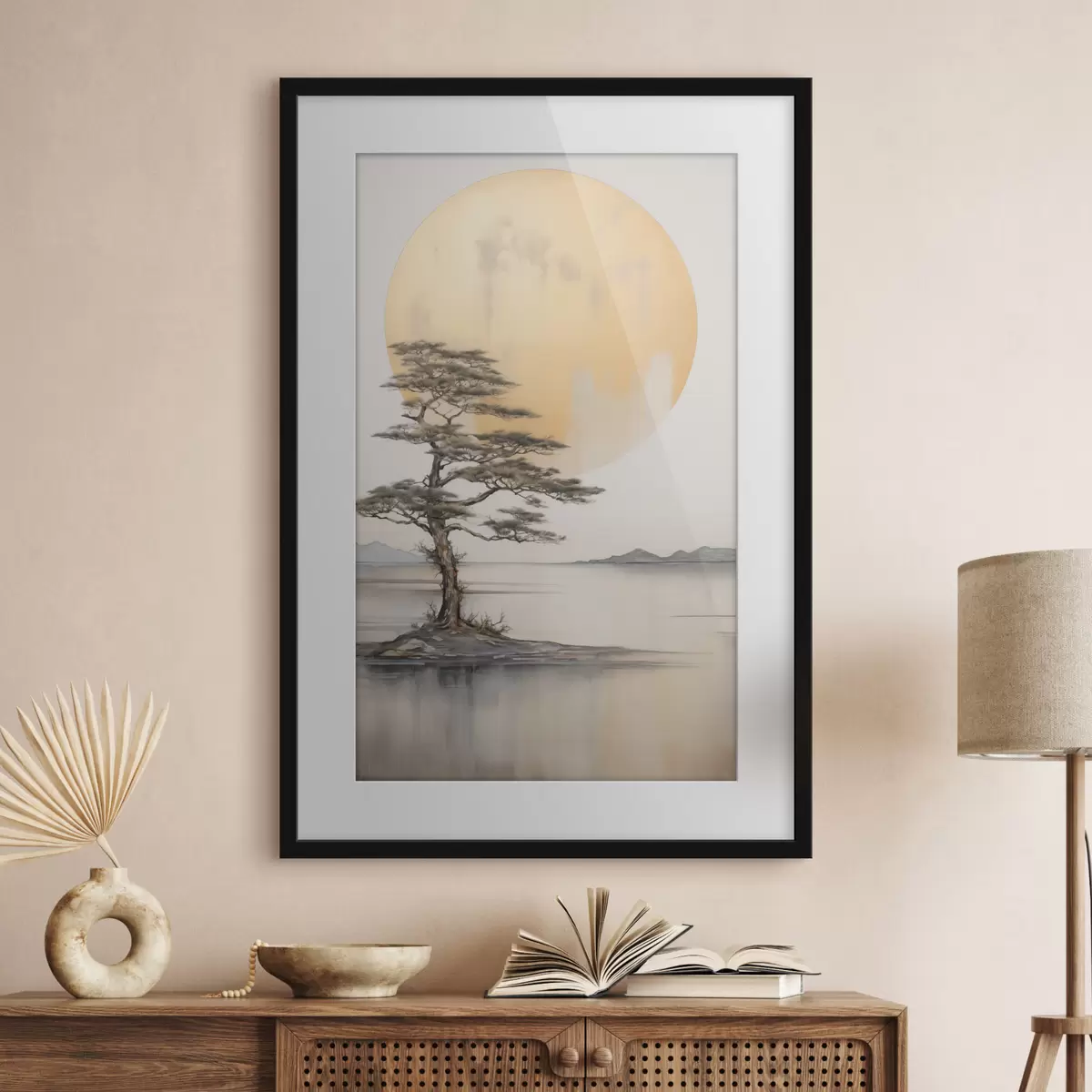 Poster Pino solitario bajo la luna f43142