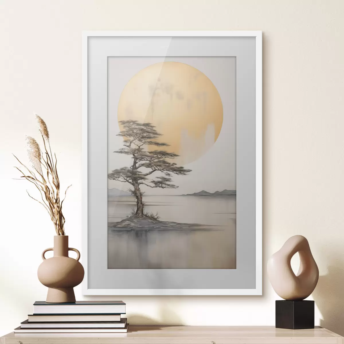 Poster Pino solitario bajo la luna f43142