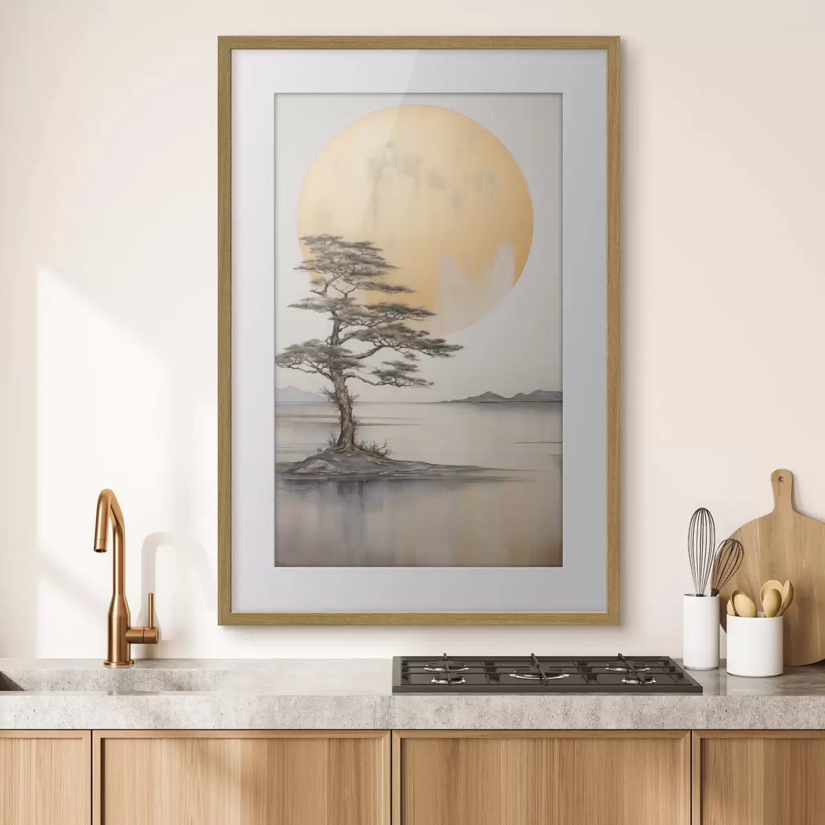 Poster Pino solitario bajo la luna f43142
