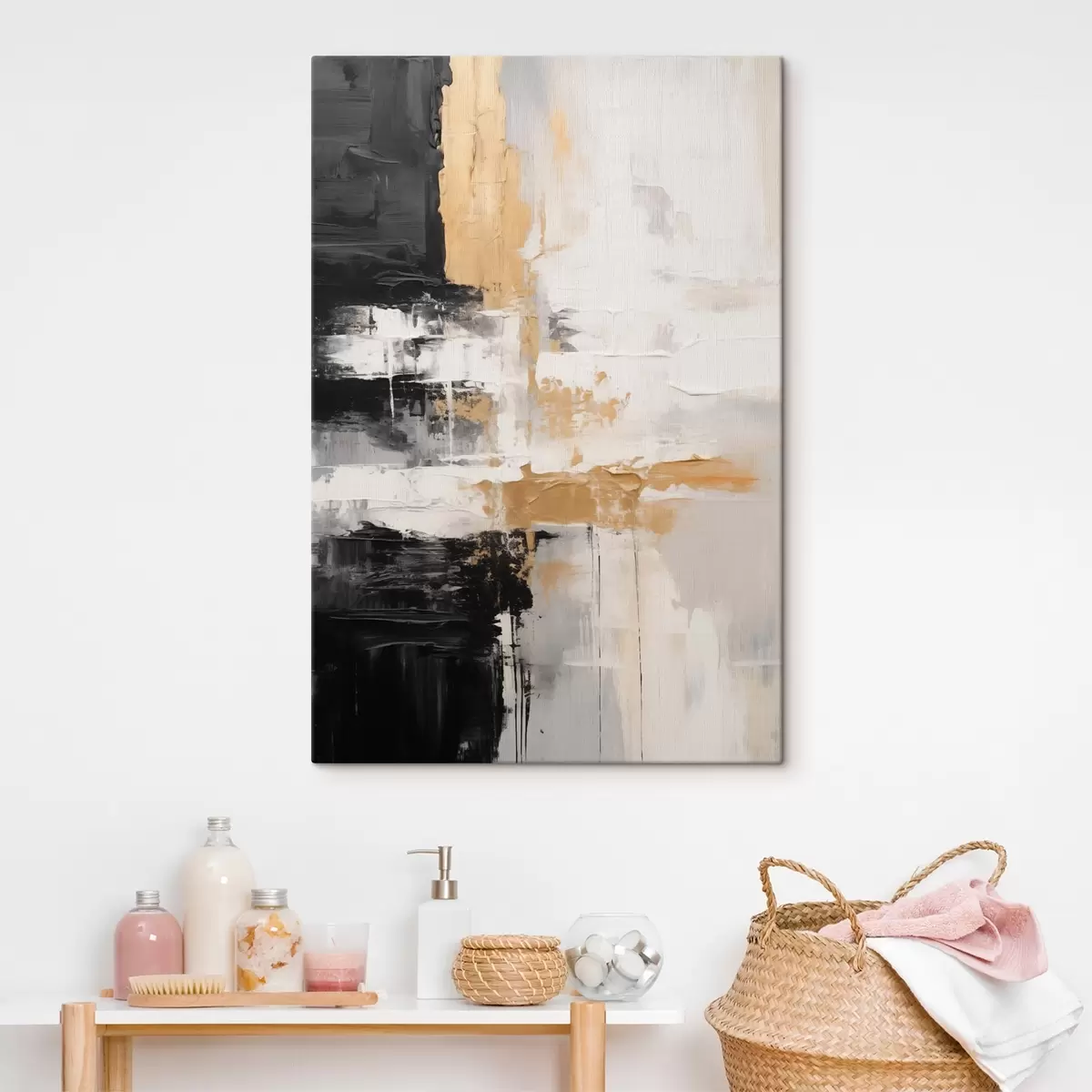 murales de pared Composición abstracta en blanco y negro s43138