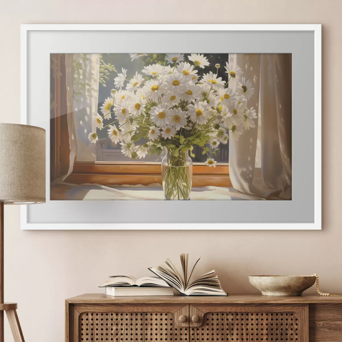 Poster Margaritas en la ventana f43171
