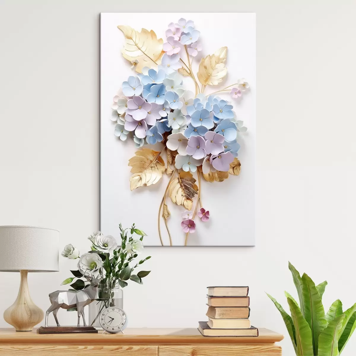 murales de pared Ramas tiernas de hortensia s43122