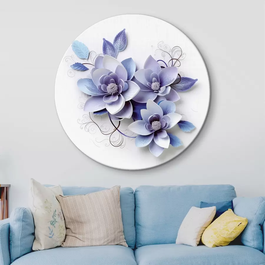 murales de pared Flores abstractas azules r43124